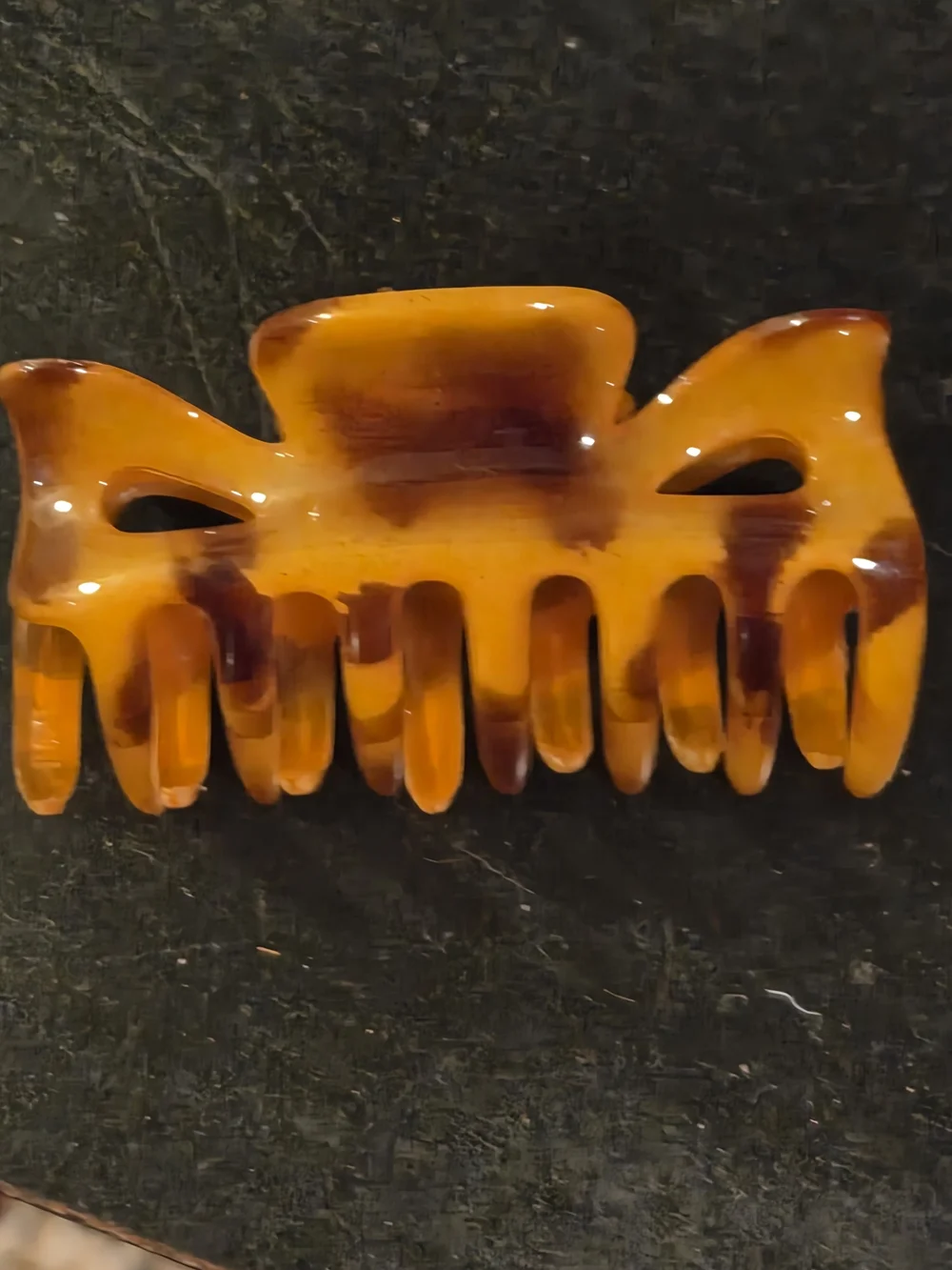 Vintage Brevete French Amber Tortoiseshell Hair Claw Clip (Set Of 2)